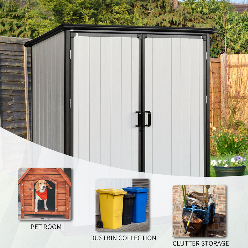 5X3Ft Outdoor Storage Shed Waterproof Resin Cabinet With Lockable Doors For Bikes And Patio Furniture - Black