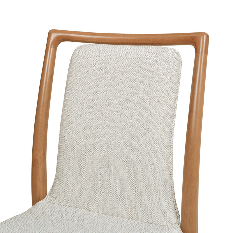 Scandi - Upholstered Dining Chair, Stain Resistant High (Set of 2) - Natural Light Brown / White Pepper