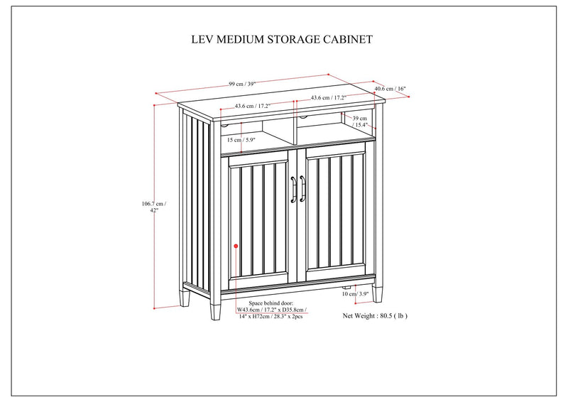 Lev - Medium Storage Cabinet - Smoky Brown