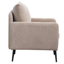 Contemporary Accent Chair With Metal Legs, Comfy Chenille Fabric Armchair