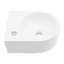 Modern Rectangle Wall Mount Bathroom Sink With Single Faucet Hole - White