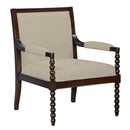 Philippe - Accent Arm Chair With Backrest - Beige / Brown