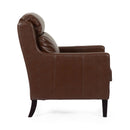 Contemporary Club Chair With Upholstered Fabric And Rubberwood Legs