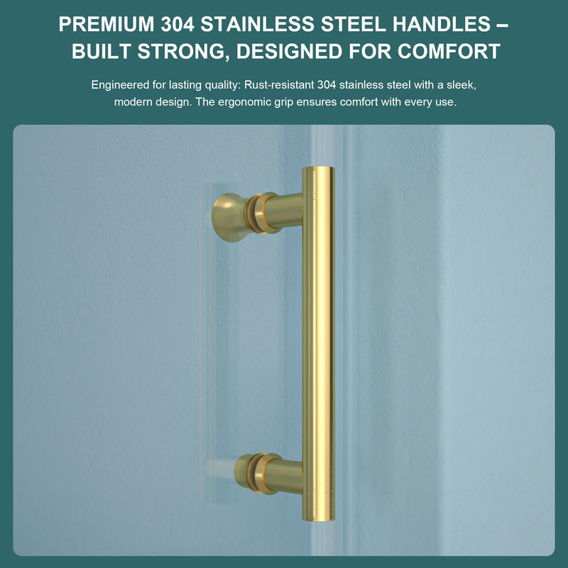 Modern Single Slide Shower Door, Tempered Glass, Stainless Steel Frame