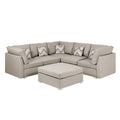 Amira - Fabric Reversible Sectional Sofa With Ottoman And Pillows