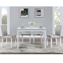 Dining Table Set With Crystal Decoration And Upholstered Chairs