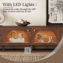 TV Stand With App-Controlled LED Lights, 2 Drawers & Door Storage