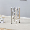 Simple Silver Stainless Steel Folding Table Frame Multifunctional Space Saving Design.Separate Folding Table Legs That Can Be Paired With Various Sizes And Styles Of Tabletops - Silver