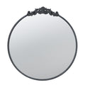 Classic Design Mirror With Round Shape And Baroque Inspired Frame For Bathroom, Entryway Console Lean Against Wall