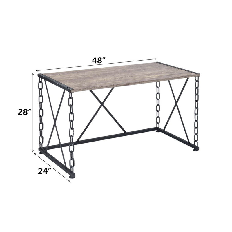Jodie - Console Table - Rustic Oak & Antique Black Finish - Atlantic Fine Furniture Inc