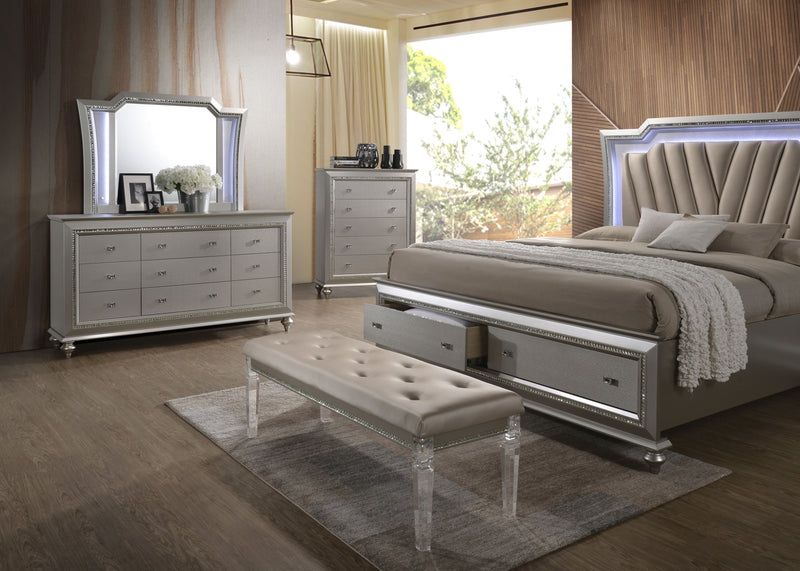 Kaitlyn - Bed With LED & Storage