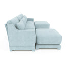 Stylish Sofa With Ottoman And Lumbar Pillows, Ergonomic Design
