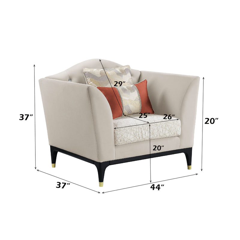 Tayden - Chair - Beige Velvet - Atlantic Fine Furniture Inc