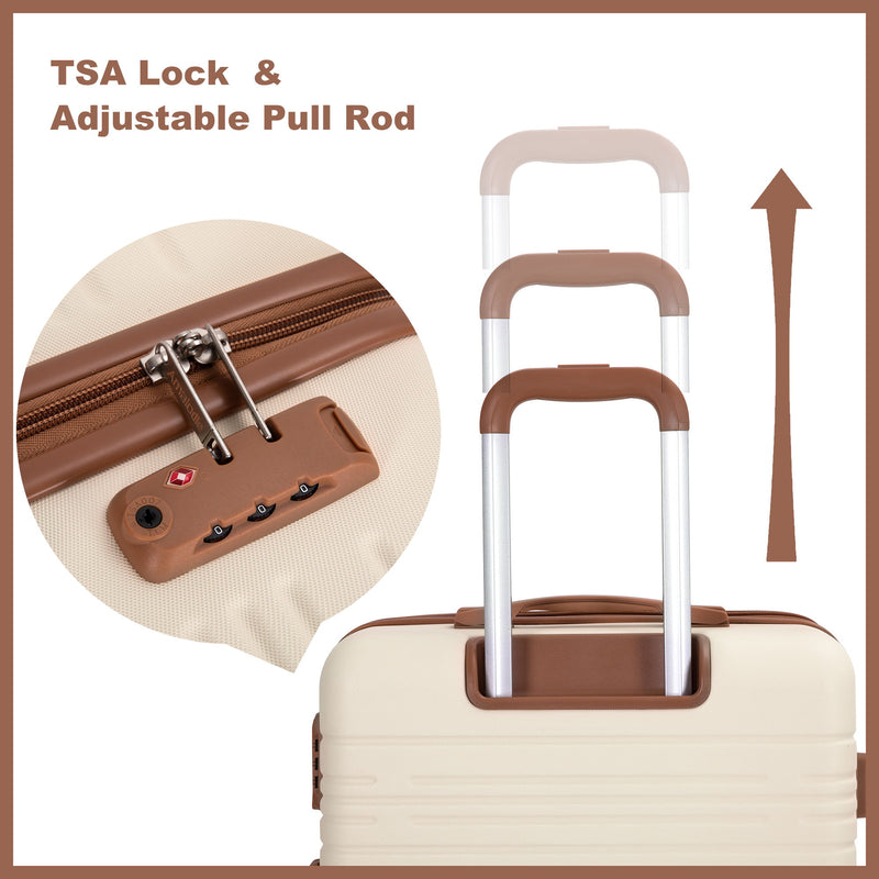 5 Piece Set Hard Case Spinner Wheels Luggage Sets With Tsa Lock