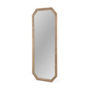 Elegant Wood Block Carved Leaner Mirror - White