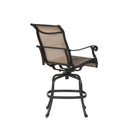 Outdoor Sling Counter Stool (Set of 2) With Aluminum Frame, All Weather - Dark Brown