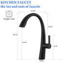 Elegant Single Handle Stainless Steel Pull Out Kitchen Faucet With High Arch Spout