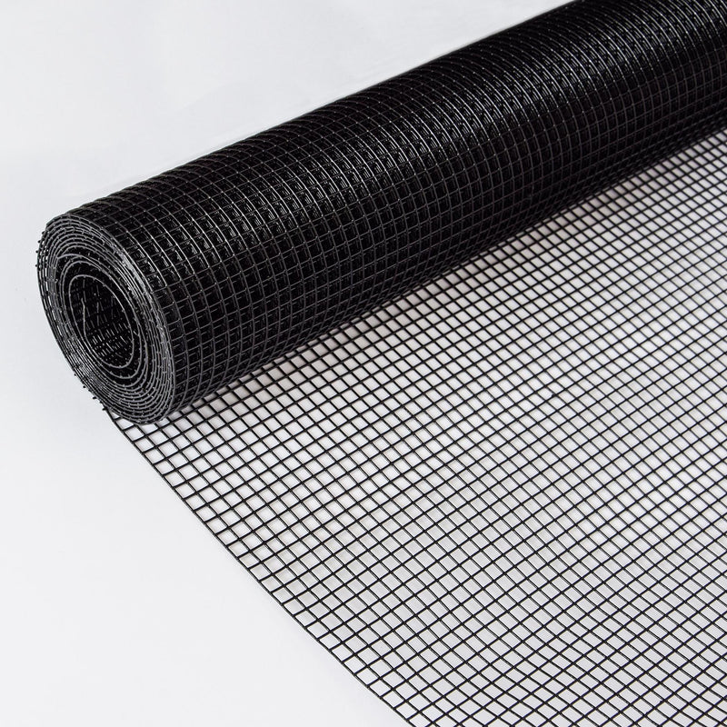 Vinyl Coated Hardware Cloth, 21 Gauge, Galvanized Steel, For Poultry Netting And Chicken Coop - Black