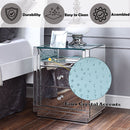 Nysa - 20" X 14" Accent Table - Mirrored & Faux Crystals