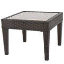 Nebulosity - Outdoor Accent Table With Square Glass Top - Brown Multi