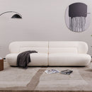 Modern Fashion Yp40116W Circular Curve Design Sofa, 4 Seater For Office & Bedroom - White