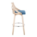 Charlotte - Farmhouse Fixed Height Bar Stool With Swivel And Round Footrest (Set of 2)