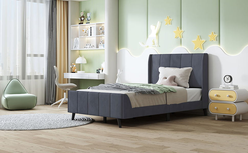 Upholstered Platform Bed Velvet