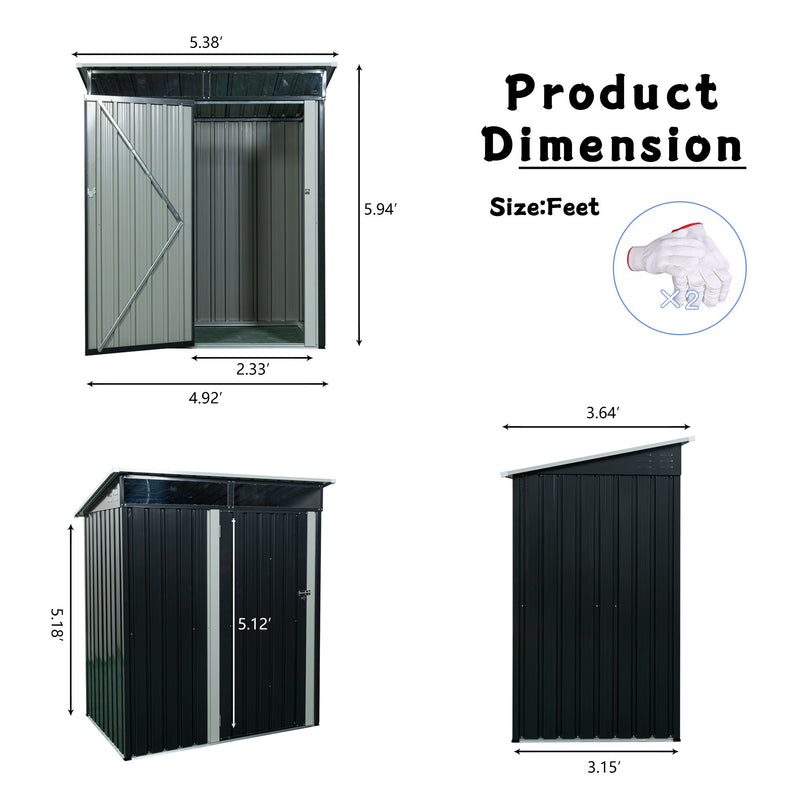 Outdoor Metal Storage Shed Transparent Plate