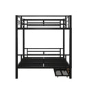 Full Size Convertible Bunk Bed With 2 Drawers Durable - Black