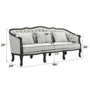 Samael - Sofa - Gray Linen & Dark Brown Finish - Atlantic Fine Furniture Inc