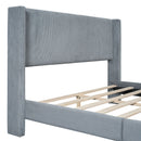 Platform Contemporary Bed With Legs And Upholstered Headboard