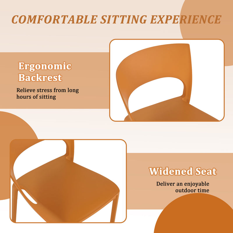 4 Piece Set Of Modern Designed Single Chairs With Long Table