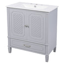 Vintage Style Bathroom Vanity With Sink, Multi Functional Storage, Soft-Closing Door