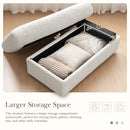 Oversized Chaise Lounge Indoor Rabbit Fur Sofa Bed With Storage Ottoman And Armrests Cup Holders With Deep Seat