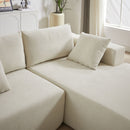 Modern Chenille Upholstered Sectional Sofa Couch Set With 6 Pillows,Free Combination
