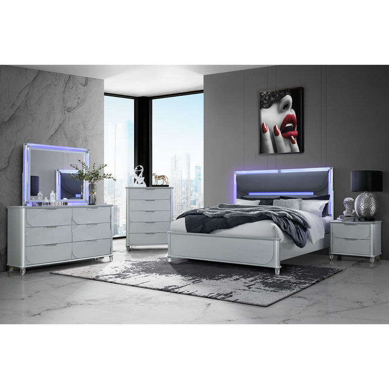 Laura - 5 Piece Bedroom Set With Upholstered Headboard