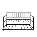 [Not allowed to sell to Walmart]Twin Daybed with Trundle Multifunctional Metal Lounge Daybed Frame for Living Room Guest Room
