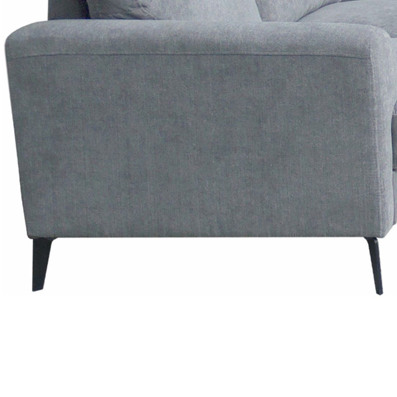 Jackson - Chenille Loveseat With Black Metal Legs