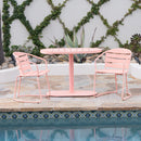 3 Piece Elegant Outdoor Bistro Set With 2 Chairs And Oval Table