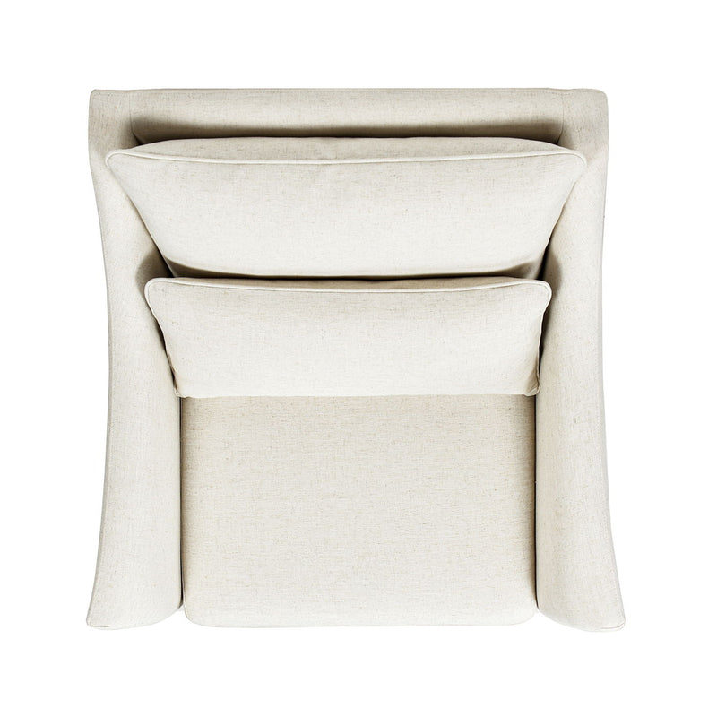 Ada - Flared Arm Contemporary Armchair With Lumbar Pillow - Flax White