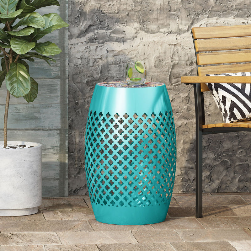 Roswell - Outdoor Side Table With Mosaic Tile Top