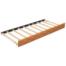 Upholstered Full Long Daybed With Trundle And LED Armrests - Brown