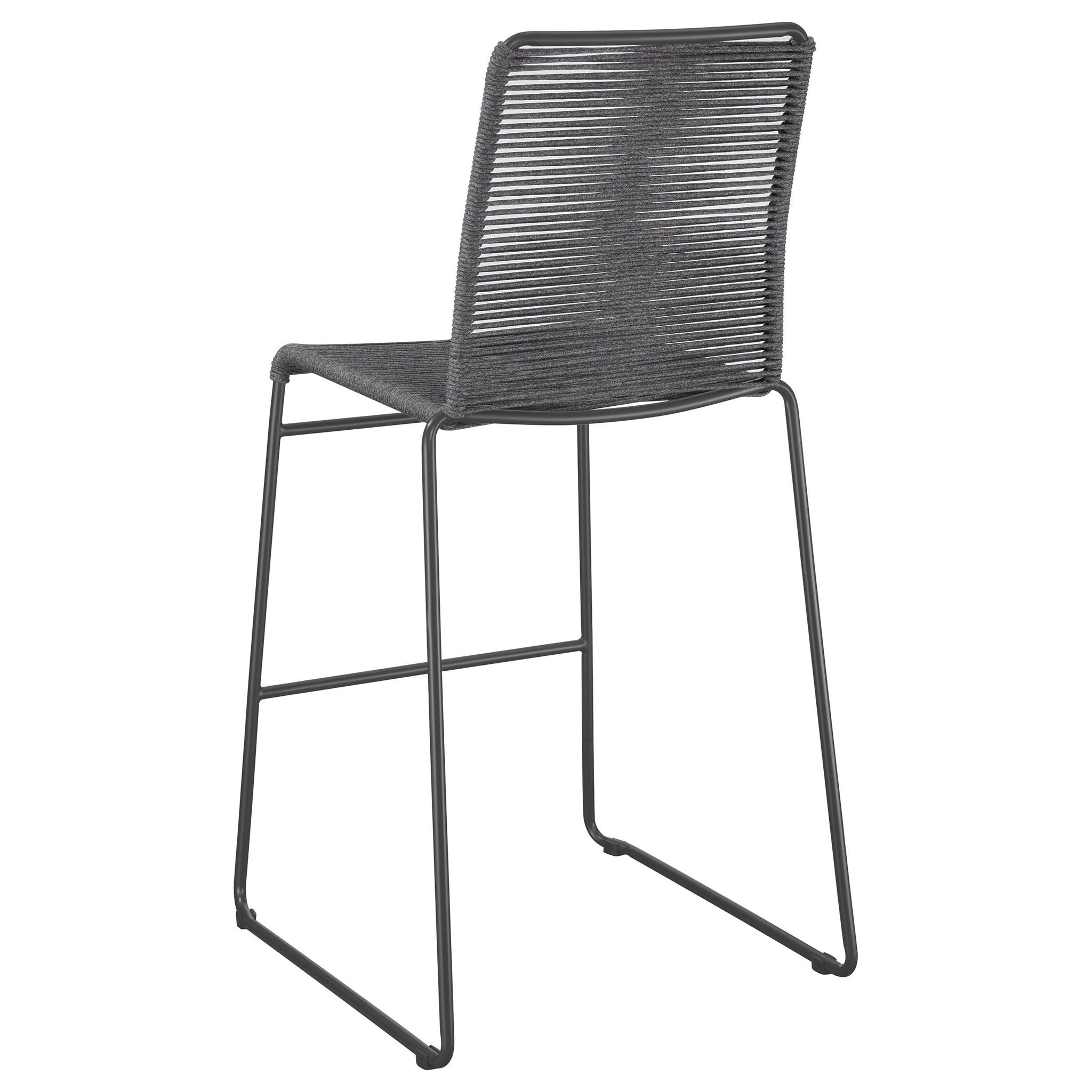 Jerome Woven Rope Metal Bar Chair Charcoal (Set of 2) - Atlantic Fine Furniture Melbourne FL
