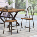Rustic Farmhouse Style Dining Chair With Spindle Backrest - Dark Brown