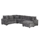 Sectional Sofa Pull-Out Sofa Bed Sleeper With A Storage Ottoman, Three Pillows And Charging Devices For Living Room