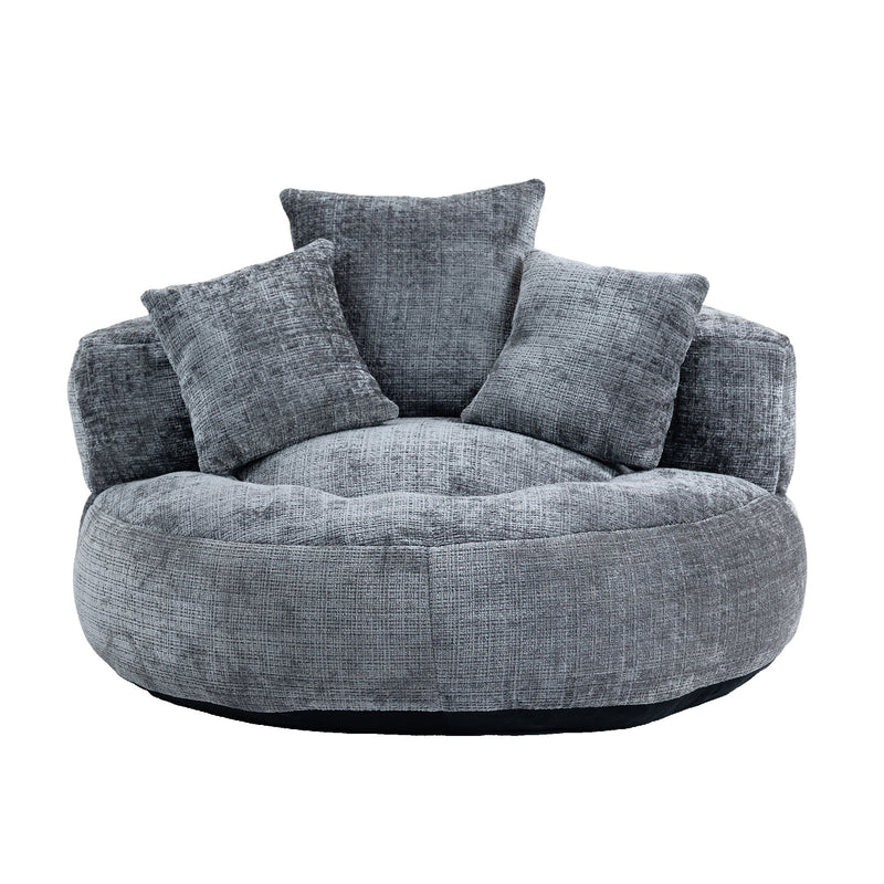 Lazy Sofa High Back Bean Bag Chair Couch With 3 Pillows