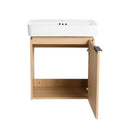 Wall Mounted Bathroom Vanity With Ceramic Sink And Storage Cabinet