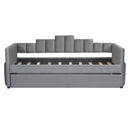 Twin Size Upholstered Daybed with Light and USB Port, Gray