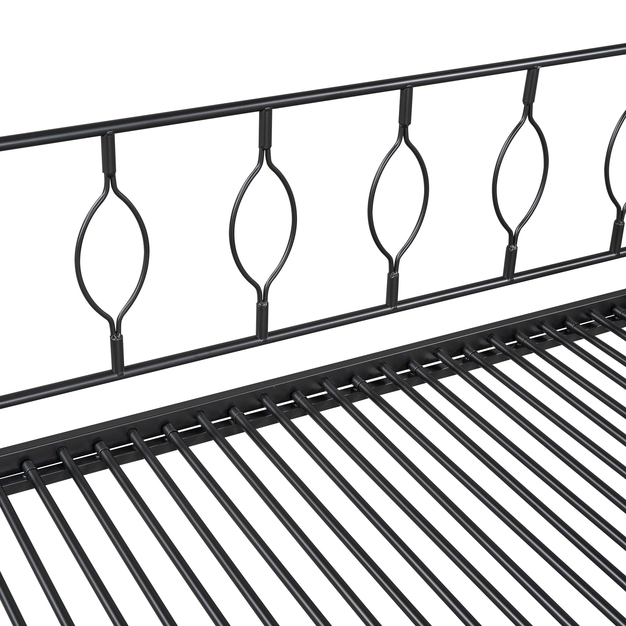 Twin Size Metal Daybed with Trundle, Daybed with Slat No Box required Black - Atlantic Fine Furniture Melbourne FL