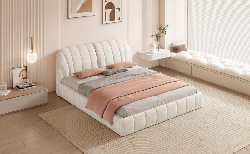 Elegant Design Upholstered Platform Bed
